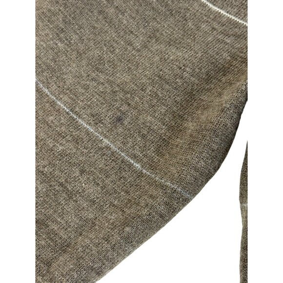 Banana Republic Men’s Sweater M Brown Blue/Grey White Thin Stripes  Wool V-neck - Picture 7 of 15